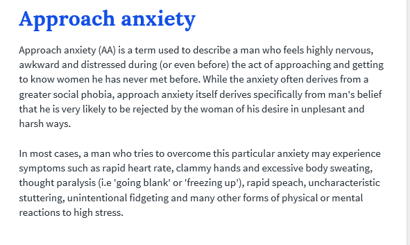 Approach Anxiety Definition